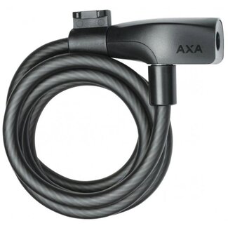 AXA Kabelslot met automatische vergrendeling - 150 cm - Ø 8 mm - mat zwart - inclusief 2 sleutels