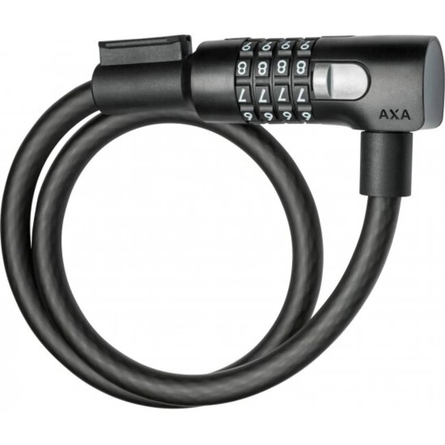 AXA Kabelslot met cijfercode - 65 cm - Mat zwart - Roestvaststalen details - Beveiligingsniveau 5
