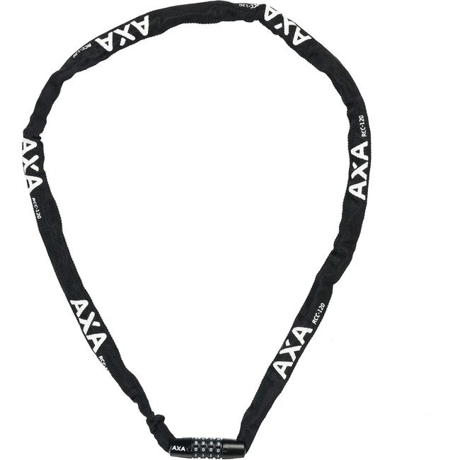 AXA Kettingslot met cijfercode - 120 cm - Zwart - Basisbeveiliging - Polyester hoes