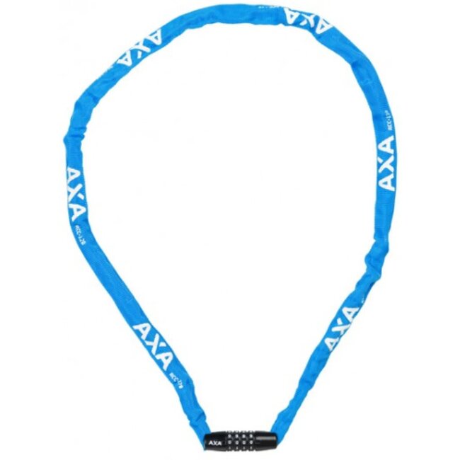 AXA Kettingslot met cijfercode - 120 cm - Blauw - Basisbeveiliging - Polyester hoes