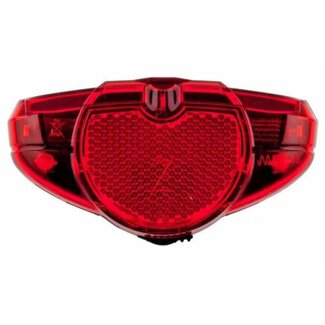 AXA Compact achterlicht - 50-80mm montage - 100 uur batterijduur - 1 LED - Helder glas - Inclusief AAA batterijen