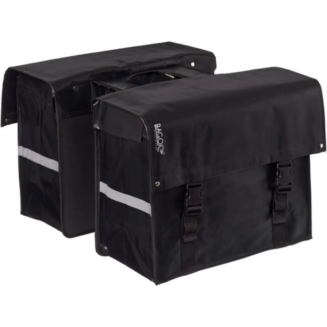 Bagoo Dubbele fietstas - XL - waterafstotend bisonyl - zwart - 58L