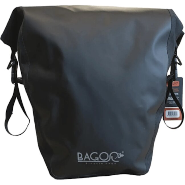 Bagoo Enkele fietstas - Waterdicht Bisonyl - 22 liter - Zwart - 60x32 cm