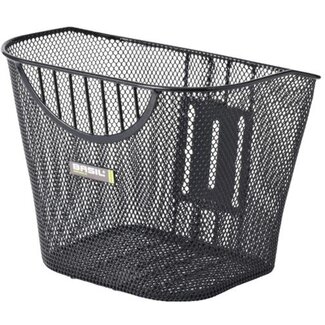 Basil Ovale fietsmand - Afneembaar - Kunststof handgreep - Zwart - 20x24x20 cm