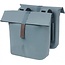 Basil Dubbele fietstas - Vegan leer - Waterkerend - 28-32L - Graphite blauw