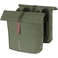 Basil Dubbele fietstas - vegan leer - waterafstotend - reflecterend - 28-32L - mosgroen