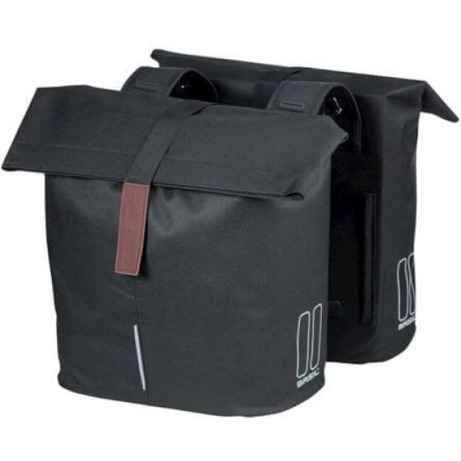 Basil Dubbele fietstas - Waterafstotend - Reflecterend - 28-32L - Zwart