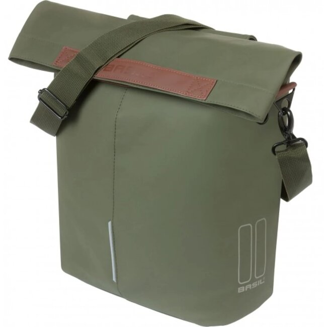 Basil Fietsshopper - Vegan leer - Waterkerend - 14-16L - Moss green