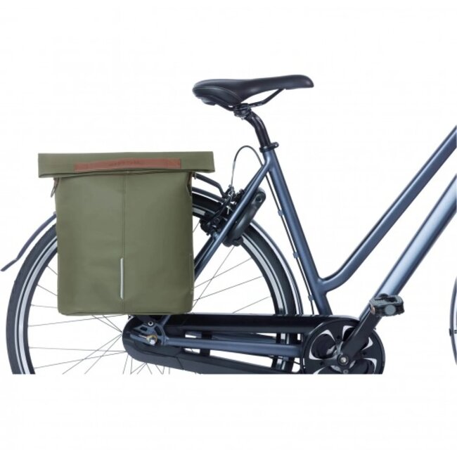 Basil Fietsshopper - Vegan leer - Waterkerend - 14-16L - Moss green