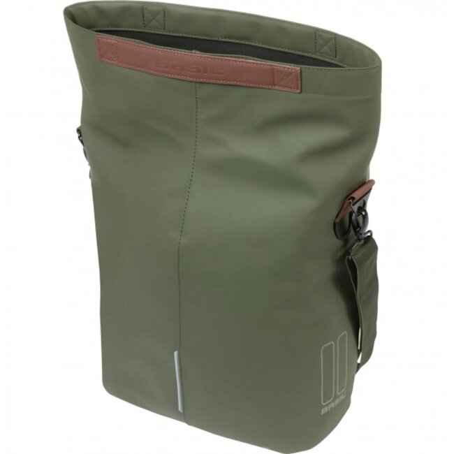 Basil Fietsshopper - Vegan leer - Waterkerend - 14-16L - Moss green