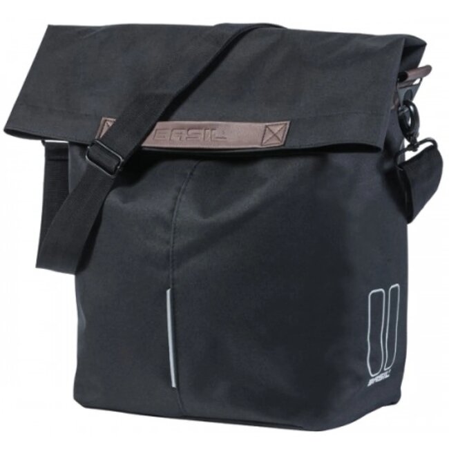 Basil Fietsshopper - Stijlvol & Vegan - 14-16L - Zwart - Reflecterende Details