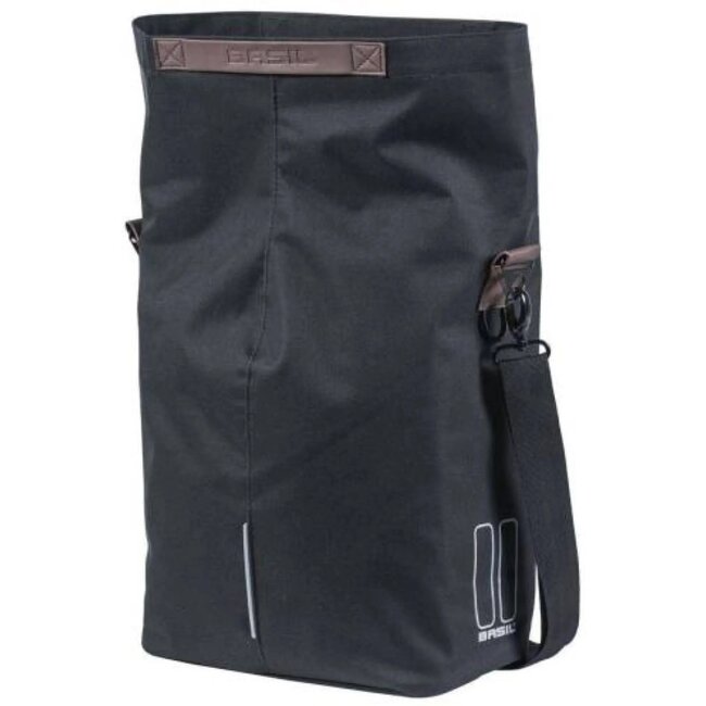 Basil Fietsshopper - Stijlvol & Vegan - 14-16L - Zwart - Reflecterende Details