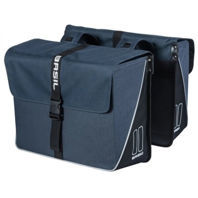 Basil Dubbele fietstas - Waterafstotend - Reflecterend - 35L - Blauw/Zwart