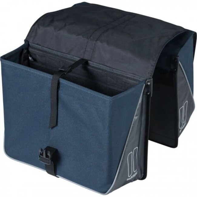Basil Dubbele fietstas - Waterafstotend - Reflecterend - 35L - Blauw/Zwart