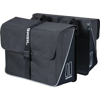 Basil Dubbele fietstas - Waterafstotend - Reflecterend - 35L - Zwart