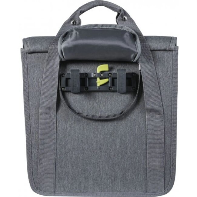 Basil Enkele fietstas - 16L - waterafstotend - grijs melee - elastische zijvakken