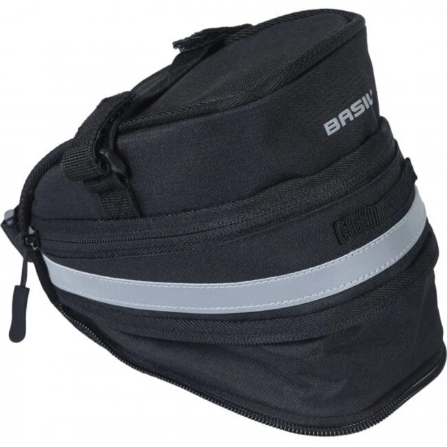 Basil Zadeltas - Compact - Reflecterend - Verstelbare Inhoud - Zwart