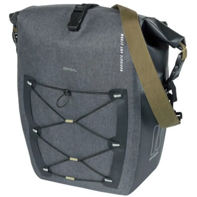 Basil Enkele fietstas - Waterdicht - Sportief design - 25-31L - Zwart