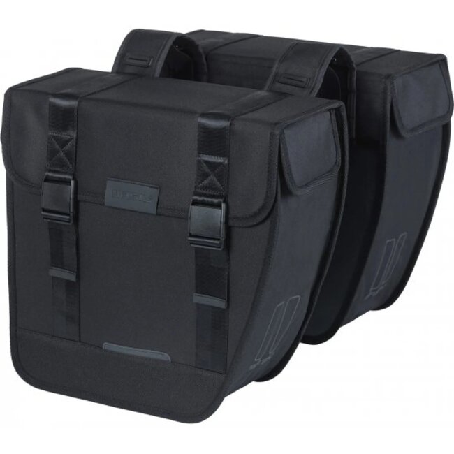 Basil Dubbele fietstas - 28L - waterafstotend - reflecterend - zwart