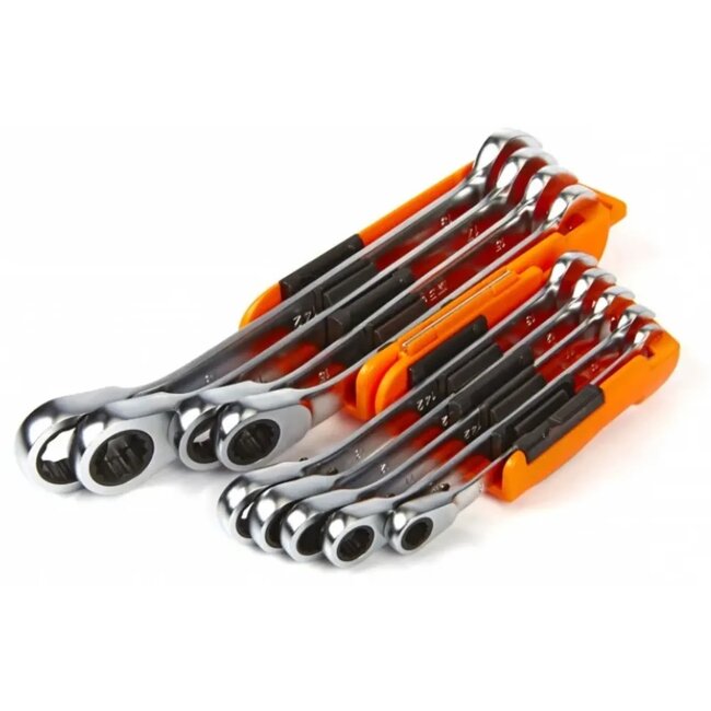 Beta 9-delige ratelringsteeksleutelset - Maat 8 t/m 19 - Inclusief houder - Efficiënt en veelzijdig