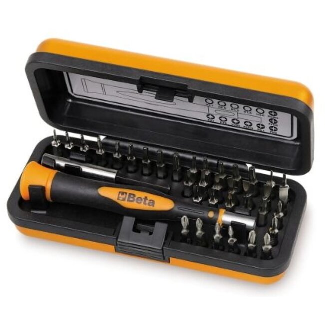 Beta Micro schroevendraaierset - 36-delig - Magnetische bithouder - Torx en Phillips bits - Compact en draagbaar