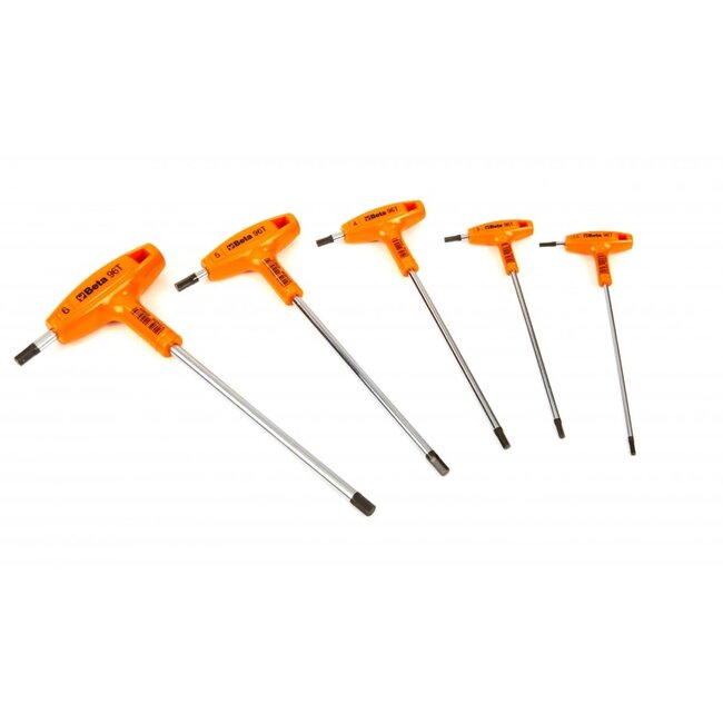 Beta T-greep inbussleutelset - 5-delig - 2,5-6 mm - Dubbelzijdig - Voor krappe ruimtes