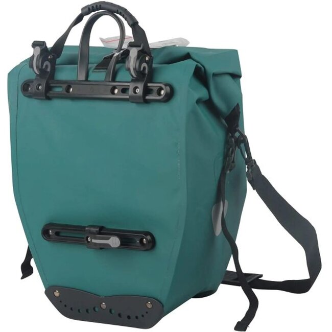 Büchel Enkele fietstas - 100% waterdicht - Aqua blauw - 25,4L - Met haaksysteem