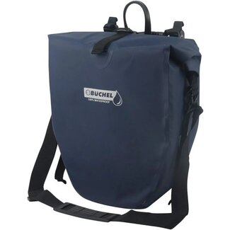 Büchel Waterdichte enkele fietstas - 25,4L - Blauw - Inclusief haaksysteem - 100% waterdicht