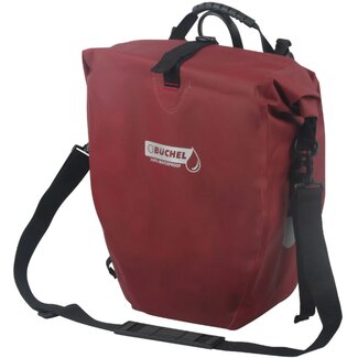 Büchel Waterdichte enkele fietstas - 25,4L - Merlot - Inclusief haaksysteem