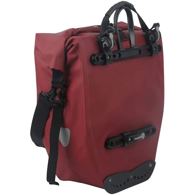 Büchel Waterdichte enkele fietstas - 25,4L - Merlot - Inclusief haaksysteem