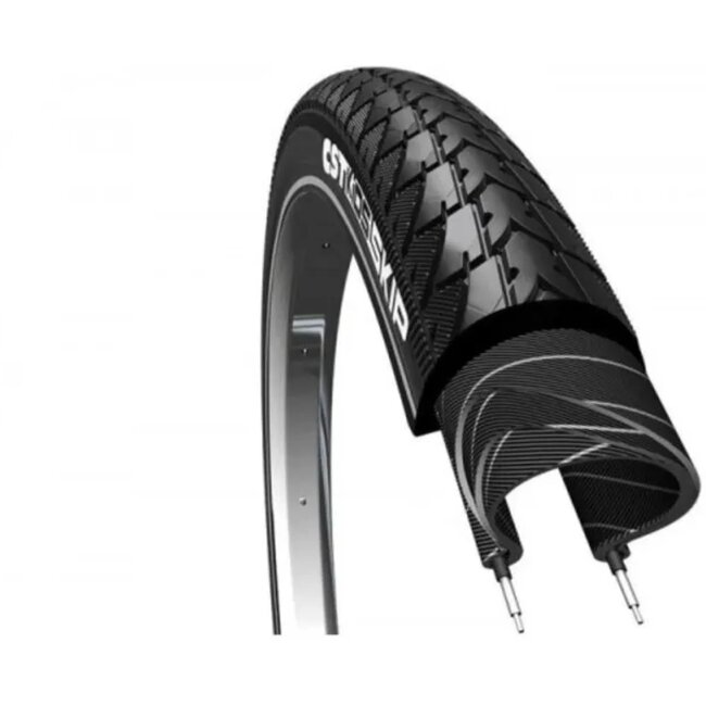 CST Kinderfietsband - Zwart met zijreflectie - Veilig en duurzaam - 20x1,75 - Geschikt voor harde paden