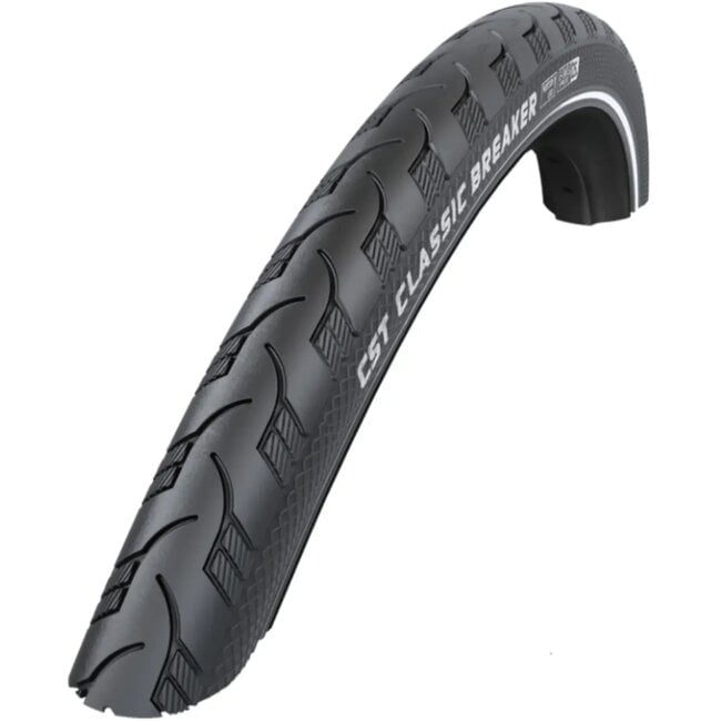 CST Stadsband met anti-leklaag en reflectie - 28x1.75 - Zwart