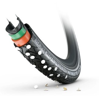 CST Anti-lek buitenband - 4mm bescherming - Reflecterend zwart - 28x1.75 - Voor e-bikes tot 50 km/u