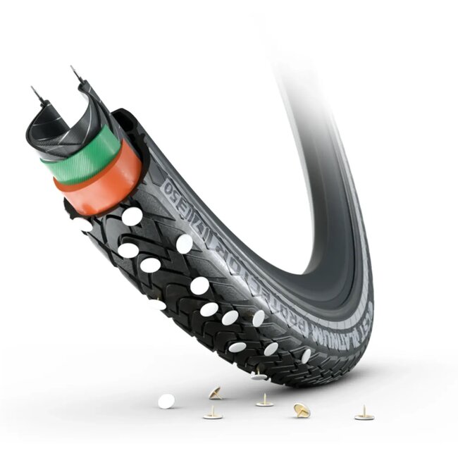 CST Anti-lek buitenband - 4mm bescherming - Reflecterend zwart - 28x1.75 - Voor e-bikes tot 50 km/u