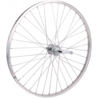 Falkx Achterwiel 26x1 3/8 - Aluminium velg - KT remnaaf - Zilver - Voor stadsfietsen