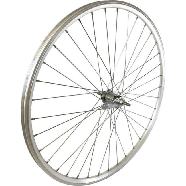 Falkx Achterwiel 28 inch - hoge zilveren aluminium velg - Shimano remnaaf