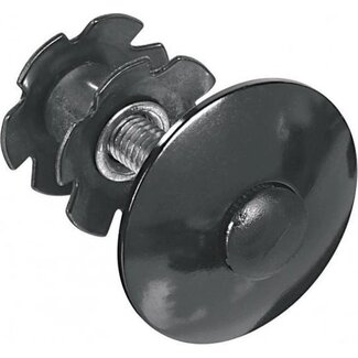 M-Wave A-head star nut met topkap - 1 1/8" - zwart - duurzaam en sterk