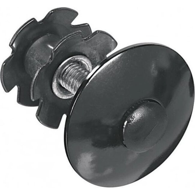 M-Wave A-head star nut met topkap - 1 1/8" - zwart - duurzaam en sterk