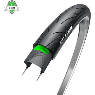 Obor Zwarte stadsband met reflectie - 28 inch - 3mm anti-leklaag - ETRTO 37-622