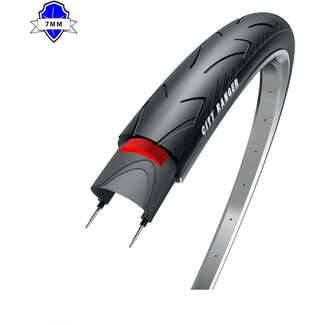 Obor Stadsband met reflectie - 28 inch - 7mm anti-leklaag - Zwart