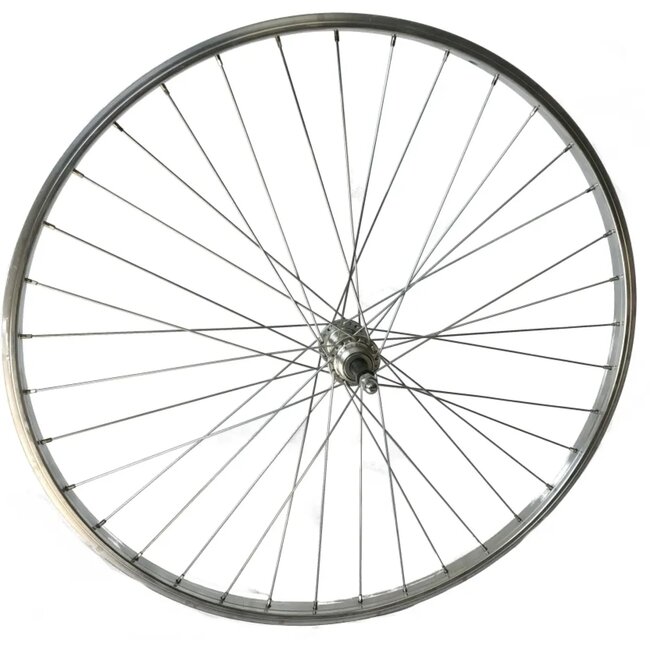 Roland Achterwiel 28 inch - Aluminium velg - Zilver - Opschroef freewheel - 7/8 speed - Vaste as - Spaak 14