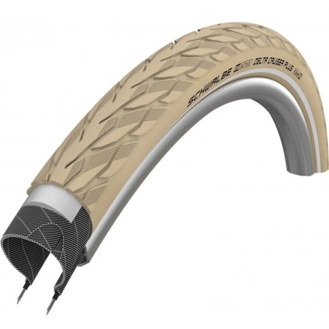 Schwalbe Fietsband 28x1.40 - PunctureGuard - Reflectie - Creme - Comfortabel & Duurzaam