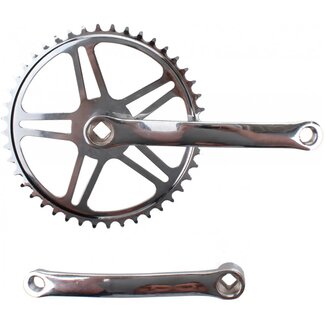 Vinty Crankstel 46T - Staal - Chroom - Spieloos - 170mm - Voor JIS Trapas