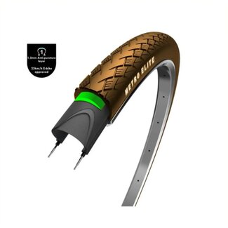 WOLFF Fietsband - Bruin met reflectie - 1mm anti-leklaag - 28x1.75 - ETRTO 47-622