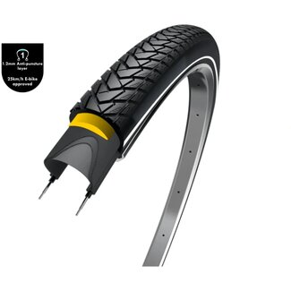 WOLFF Fietsband met anti-leklaag en reflectie - 28x1.75 - Zwart - Veilig en duurzaam