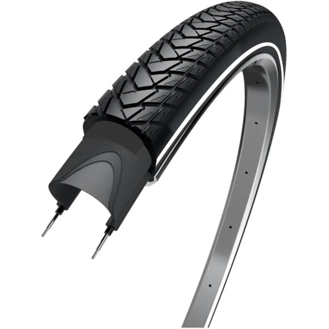WOLFF Buitenband met reflectie - anti-leklaag - 28x1.75 - zwart