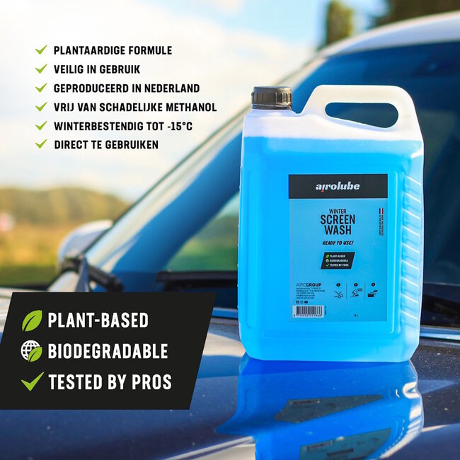 Airolube Ruitensproeier Vloeistof - Plantgebaseerd - Biologisch Afbreekbaar - 5L - Tot -15°C