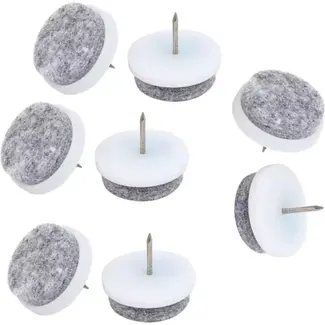 Benson Meubelviltglijders - Ø20mm - Wit/Grijs - Set van 24 - Beschermt Vloeren