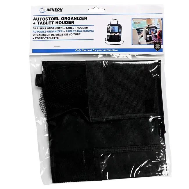 Benson Autostoel organizer met tablet houder - Veelzijdig - Duurzaam polyester - 55x44 cm
