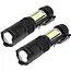Benson Set van 2 oplaadbare zaklampen - 3W LED + COB zijlicht - USB-C - 100 lm - 26x26x100 mm - ABS materiaal